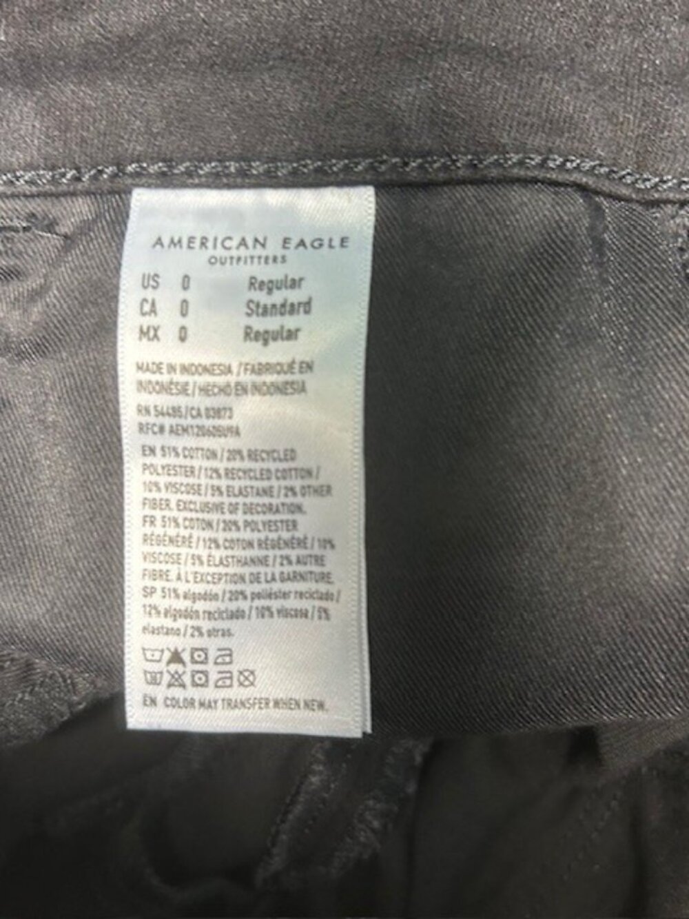 American Eagle Dream Stretch High Rise Classic Jegging True Black Size 0/25W NWT - Picture 8 of 9